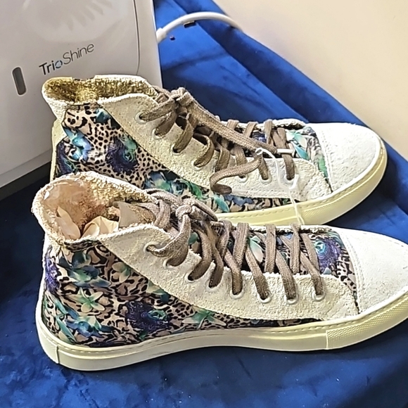 Studswar Leopard print floral high top sneakers - Picture 1 of 5